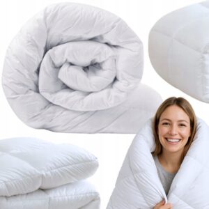 Kołdra całoroczna 160x200cm antyalergiczna biała z mikrofibry ODDYCHAJĄCA