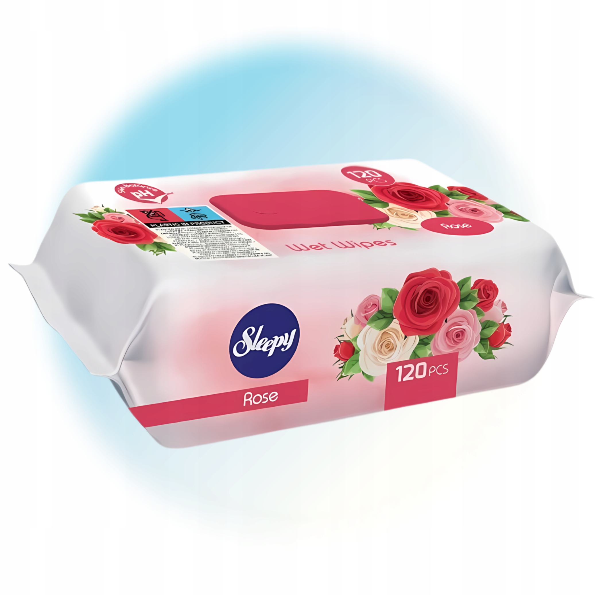 Pachnące chusteczki nawilżane hipoalergiczne dla dzieci SLEEPY Róża 120 szt - obrazek 3
