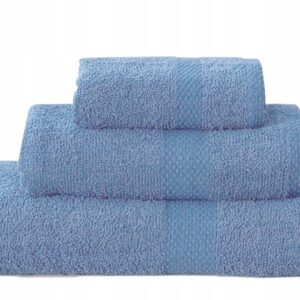 RĘCZNIK Z WZOREM GRUBY SPA 100WEŁNA 30X50cm HOTELOWY BŁĘKITNY KOLOR