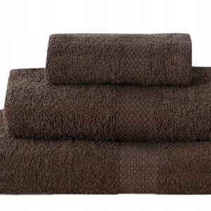 RĘCZNIK Z WZOREM GRUBY SPA 100% BAWEŁNA 70X140cm HOTELOWY CZEKOLAD KOLOR
