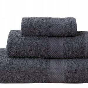 RĘCZNIK Z WZOREM GRUBY SPA 100WEŁNA 30X50cm HOTELOWY GRAFIT KOLOR