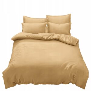 KOMPLET POŚCIELI LUXURY 140X200 GŁADKA SATYNA BAWEŁNIANA 100% PSZENICZNY