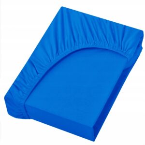 PRZEŚCIERADŁO Z GUMKĄ LUXURY SATYNA BAWEŁNIANA 120X200cm NIEBIESKI KOLORY