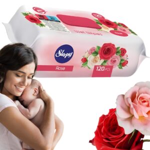 Pachnące chusteczki nawilżane hipoalergiczne dla dzieci SLEEPY Róża 120 szt