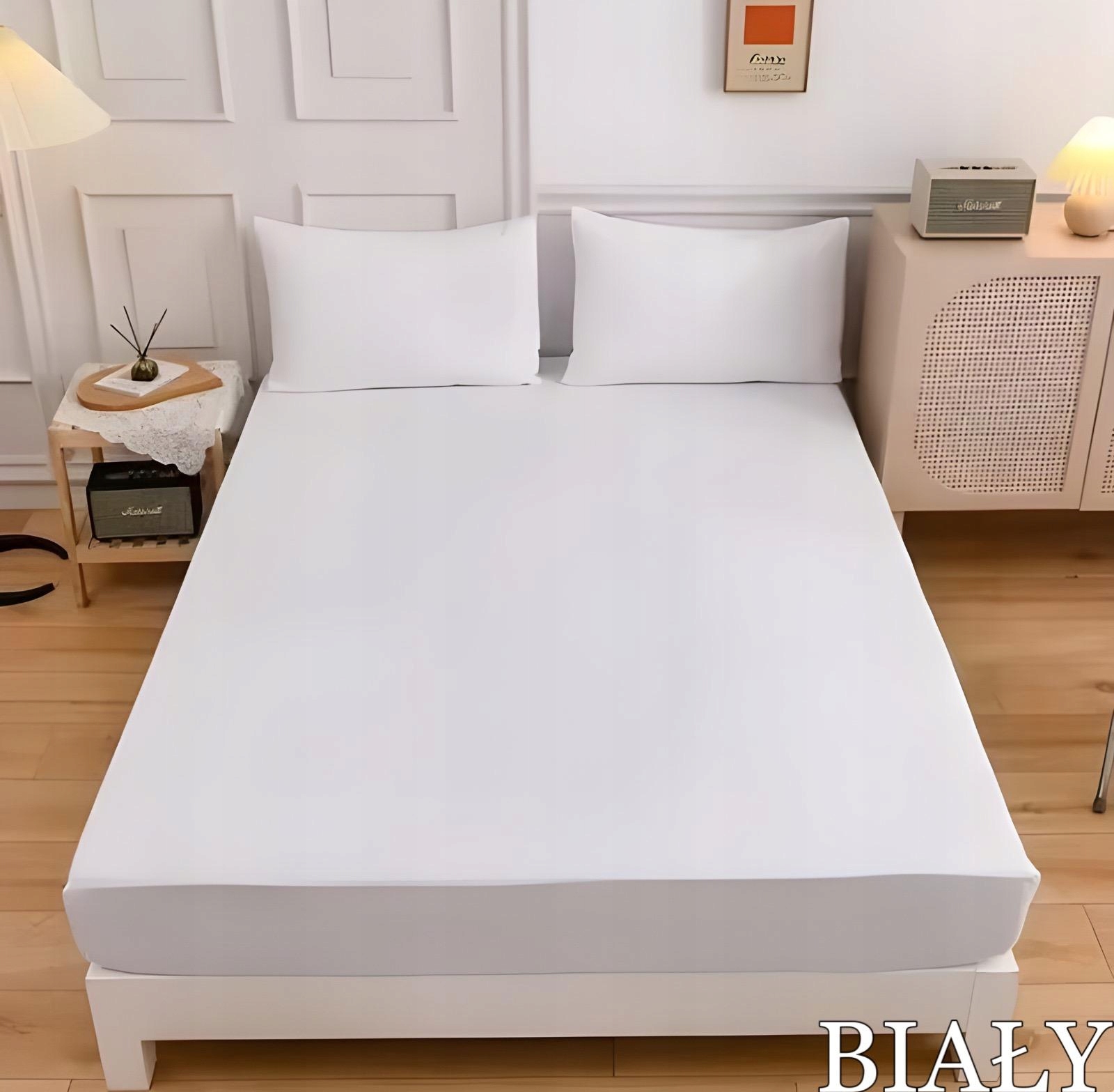 PRZEŚCIERADŁO Z GUMKĄ LUXURY SATYNA BAWEŁNIANA 90X200CM BIAŁY KOLORY - obrazek 2