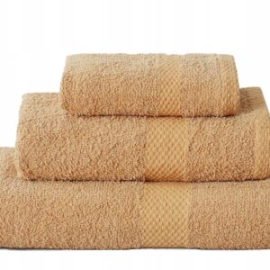 RĘCZNIK Z WZOREM GRUBY SPA 100WEŁNA 30X50cm HOTELOWY POMARAŃCZOWY KOLOR