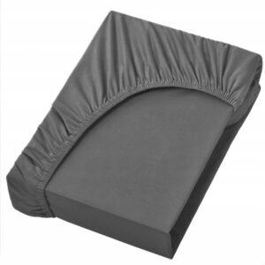 PRZEŚCIERADŁO Z GUMKĄ LUXURY SATYNA BAWEŁNIANA 120X200cm CIEMNOSZARY KOLORY