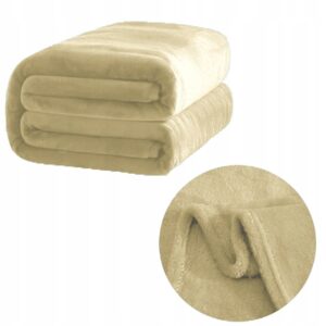 KOC MIĘKKI GRUBY CIEPŁY NARZUTA GŁADKI 200X220 KREMOWY RÓŻNE KOLORY