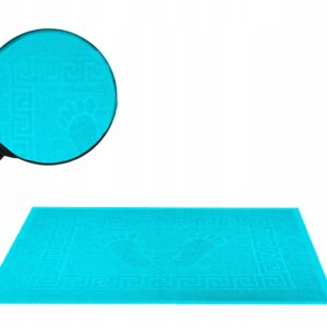 DYWANIK ŁAZIEŃKOWY 100% bawełna 50X70cm STOPKA NIEBIESKI