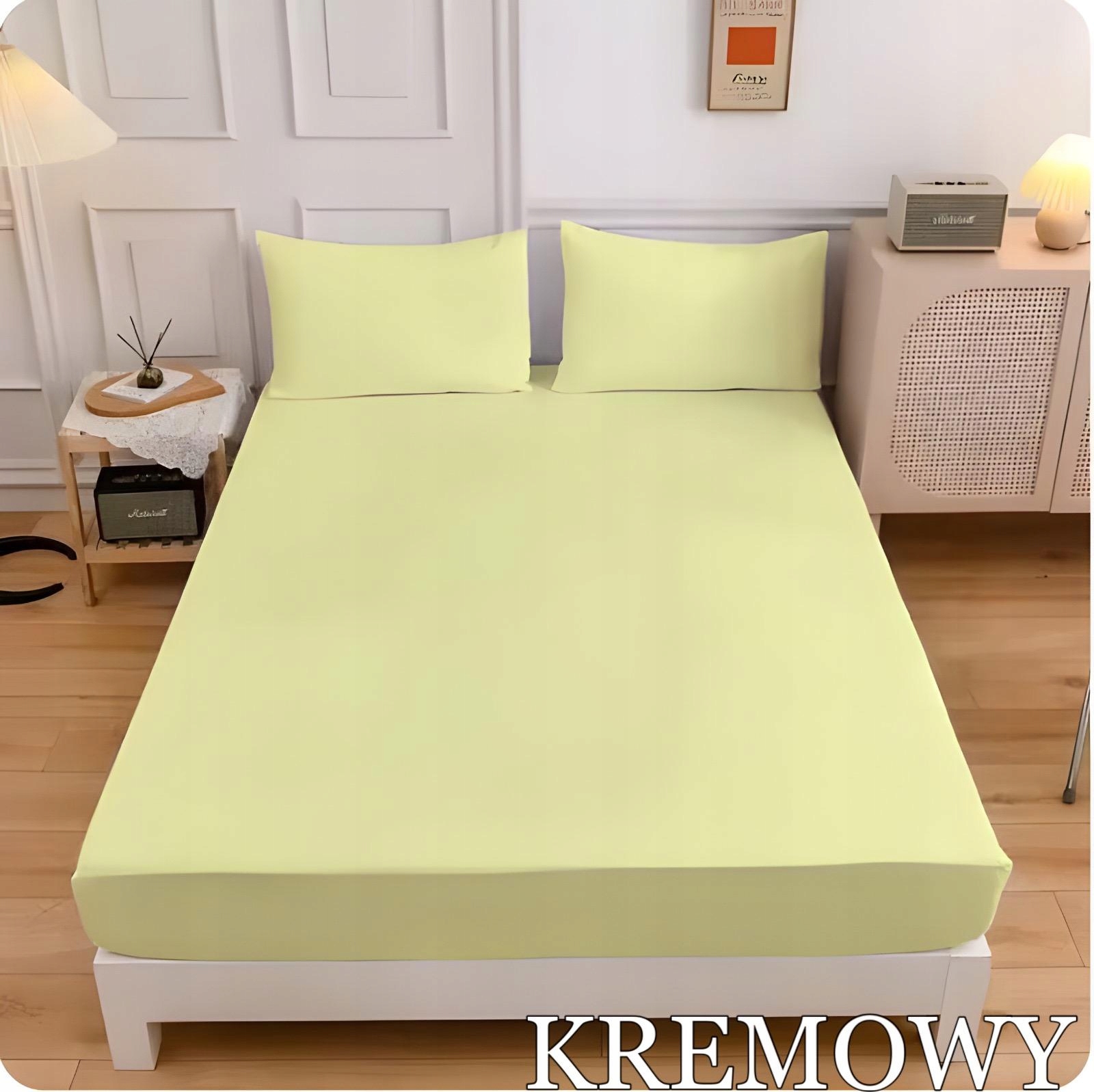 PRZEŚCIERADŁO Z GUMKĄ LUXURY SATYNA BAWEŁNIANA 200X220cm KREMOWY KOLORY - obrazek 2