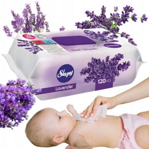 Zapachowe chusteczki nawilżane dla dzieci SLEEPY Lawenda 120 szt.