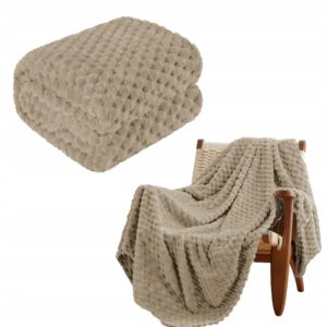 PLED MIĘKKI NARZUTA KOC PLASTERKI MIODOWE 160X200 CIEMNOBEŻOWY RÓŻNE KOLORY