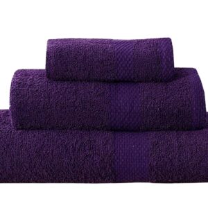 RĘCZNIK Z WZOREM GRUBY SPA 100WEŁNA 30X50cm HOTELOWY FIOLET KOLOR