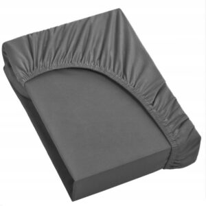 PRZEŚCIERADŁO Z GUMKĄ LUXURY SATYNA BAWEŁNIANA 140x200cm CIEMNOSZARY KOLORY