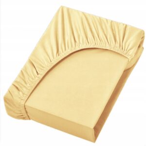 PRZEŚCIERADŁO Z GUMKĄ LUXURY SATYNA BAWEŁNIANA 140x200cm ŻÓŁTY KOLORY