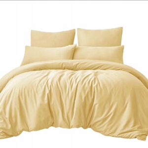 KOMPLET POŚCIELI LUXURY 160X200 GŁADKA SATYNA BAWEŁNIANA ZÓŁTY