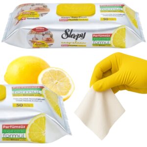 Cytrynowe chusteczki czyszczące mokre do sprzątania SLEEPY Easy Clean 50szt