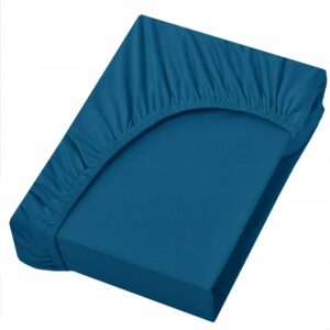 PRZEŚCIERADŁO Z GUMKĄ LUXURY SATYNA BAWEŁNIANA 120X200cm INDYGO KOLORY