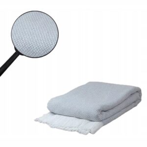 KOC NARZUTA POKROWIEC NA SOFE Z FRĘDZLAMI TURECKII SZARY 170X210 PREZENT