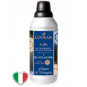 LOVRAN ŻEL DO PRANIA TKANIN BLACK&DARK PERFUMOWANY ARGAN&VANIGLIA 1L