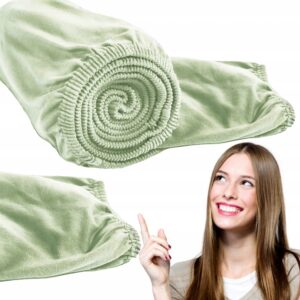 Prześcieradło z gumką bawełna jersey 90x200cm kolor oliwka