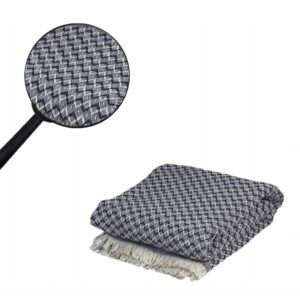 KOC NARZUTA POKROWIEC NA SOFE Z FRĘDZLAMI TURECKII CIEMNOSZARY 170X210