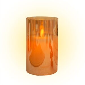 ŚWIECA ELEKTRYCZNA LED NA BATERIE WKŁAD DO ZNICZY ŻÓŁTY ZŁOTY 12,5CM