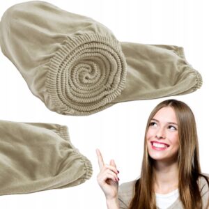 Prześcieradło z gumką bawełna jersey 200x220cm kolor jasnobeżowy