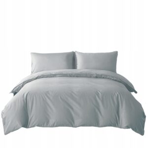 KOMPLET POŚCIELI 200X220 trzyczęściowy jednolity COMFORT SZARY