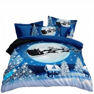 KOMPLET POŚCIEL ŚWIĄTECZNA 200X220 SATYNA BAWEŁNIANA RÓŻNE WZORY ŚWIĄTECZNE