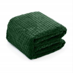 Gruby miękki koc 200x220cm narzuta wzór OKRĄGŁY pled Zielony
