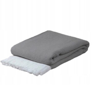 KOC NARZUTA POKROWIEC NA SOFE Z FRĘDZLAMI TURECKII GRAFIT 200X230 PREZENT