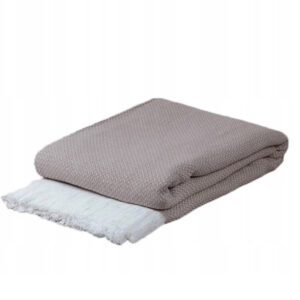 KOC NARZUTA POKROWIEC NA SOFE Z FRĘDZLAMI TURECKII BRĄZ 200X230 PREZENT