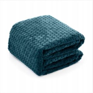 Gruby miękki koc 200x220cm narzuta wzór OKRĄGŁY pled Turkus