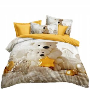 KOMPLET POŚCIEL ŚWIĄTECZNA 200X220 SATYNA BAWEŁNIANA RÓŻNE WZORY ŚWIĄTECZNE