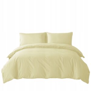 KOMPLET POŚCIELI COMFORT 160x200 trzyczęściowy jednolity KREMOWY