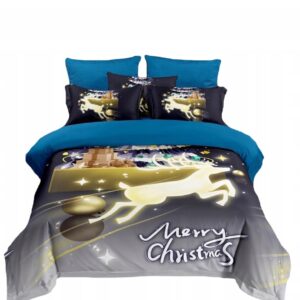 KOMPLET POŚCIEL ŚWIĄTECZNA 200X220 SATYNA BAWEŁNIANA RÓŻNE WZORY ŚWIĄTECZNE