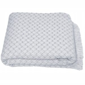 KOC NARZUTA POKROWIEC NA SOFE Z FRĘDZLAMI TURECKII SZARY 170X210 PREZENT