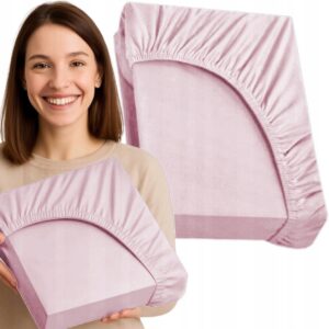 Prześcieradło bawełna satynowa 90x200cm Z GUMKĄ kolor RÓŻOWY