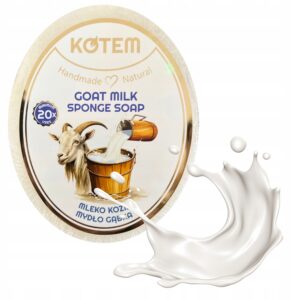NATURALNE MYDŁO W GĄBCE Z KOZIM MLEKIEM – NAWILŻAJĄCE, 125 g