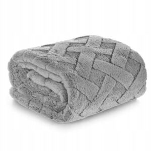 NARZUTA PLED NA ŁÓŻKO CARO MIĘKKI 160X200CM JASNOSZARY