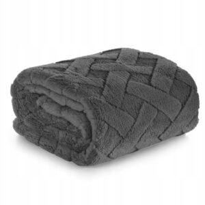 NARZUTA PLED NA ŁÓŻKO CARO MIĘKKI 200X220CM CIEMNOSZARY