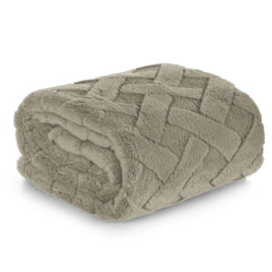 NARZUTA PLED NA ŁÓŻKO CARO MIĘKKI 160X200CM BEŻOWY