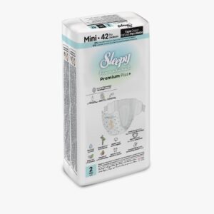 Sleepy Bio Premium Plus+ Rozmiar 2 Mini 42 pieluchy dla dzieci 3–6 kg