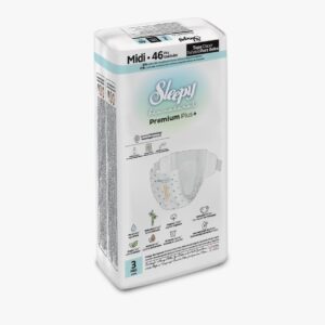 Sleepy Bio Natural Premium Plus+ Midi 46 szt pieluchy dla dzieci 4–9 kg