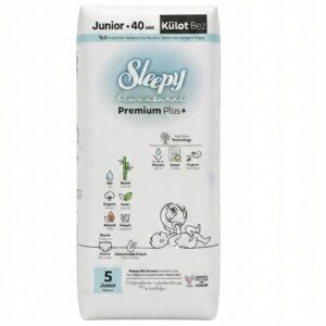 Sleepy Bio Natural Premium Plus+ Junior 40 szt pieluchy dla dzieci 11–20 kg