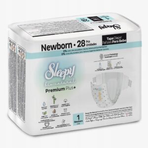 Sleepy Premium Plus+ Rozmiar 1 Newborn 28 szt. pieluchy dla noworodków
